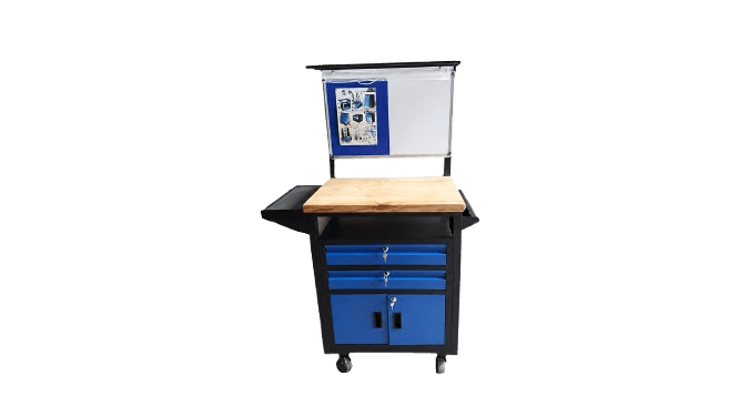 Square Plus Industrial Workbench (Wood Top) - Image 4