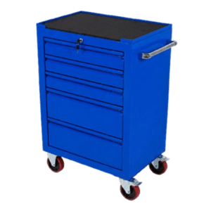 Workshop 5 Drawer Tool Trolley with side handle and mobile caster wheels