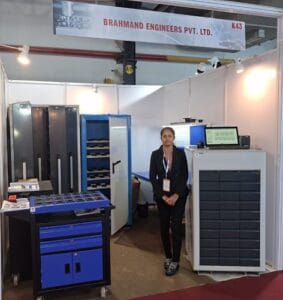 Heavy Duty Tool Trolley and Storage Cabinet Displayed at Industrial Exhibition